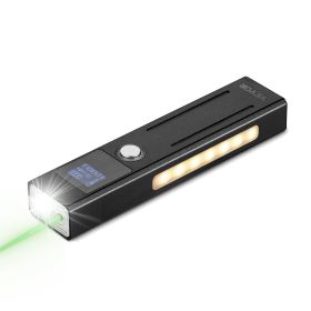 VEVOR EDC Flat Flashlight, 3-in-1 High Lumens LED Flashlight with Green Beam, IPX4 Waterproof Rechargeable Flash Light for Office Presentation, H