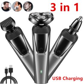 Electric Beard Nose Ear Trimmer Mens Shaver Razor Waterproof Pop-Up Wet Dry Cordless (Option: Gray)